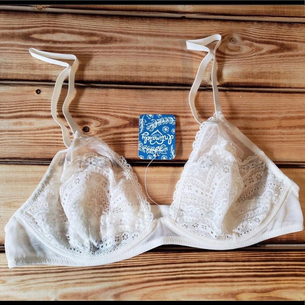 Free People Intimately White Lace Bra Lingerie